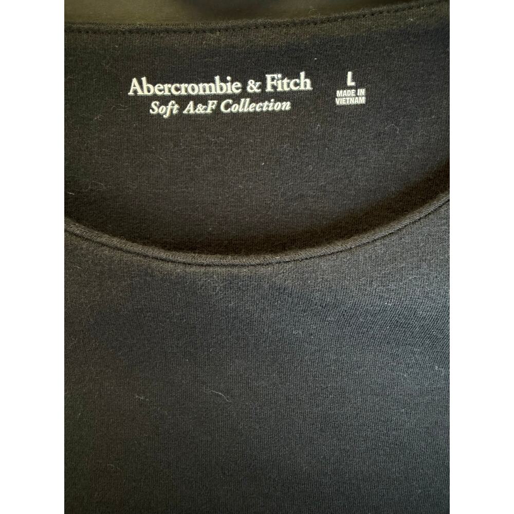 Abercrombie & Fitch Women’s L Black Bodysuit – Soft A&F Short‑Sleeve Top - Picture 2 of 5